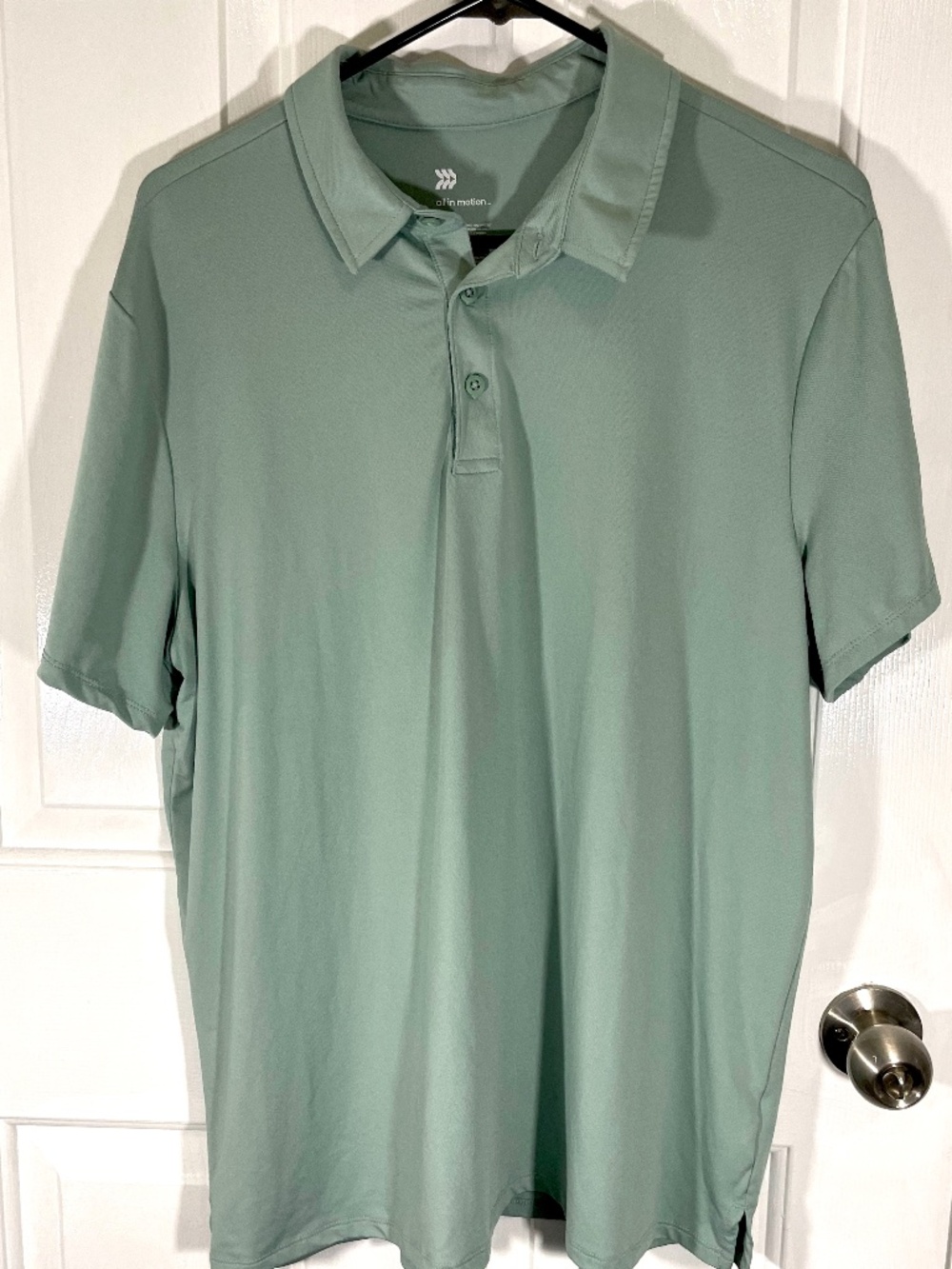 All in Motion Men's Sage Green Stretch Golf Polo Shirt - Size L